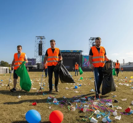 úklid po festivalu